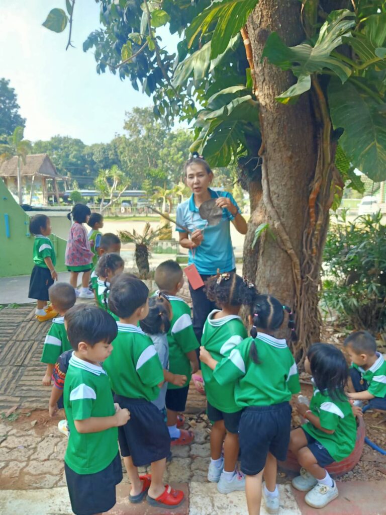 วันที่ 14 ธันวาคม 2566 ศูนย์พัฒนาเด็กเล็กเทศบาลตำบลสีมามงคล (โรงเรียนเบทาโกรวิทยา) จัดกิจกรรมเสริมประสบการณ์ เรื่อง ต้นไม้คืนป่า เป็นการสอนแบบบูรณาการเพื่อให้ผู้เรียนได้เรียนรู้ด้วยประสบการณ์จริง เรื่อง ต้นไม้ ส่วนประกอบของต้นไม้ ได้สังเกต สัมผัส รู้รักษ์ ธรรมชาติและสิ่งแวดล้อมรอบบริเวณโรงเรียน ทั้งยังให้เด็กๆสร้างสรรค์ผลงาน “ฉีกใบไม้แห้ง ปะติดภาพต้นไม้”